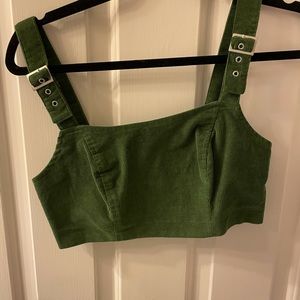 Urban Outfitters Green Corduroy Crop Top
